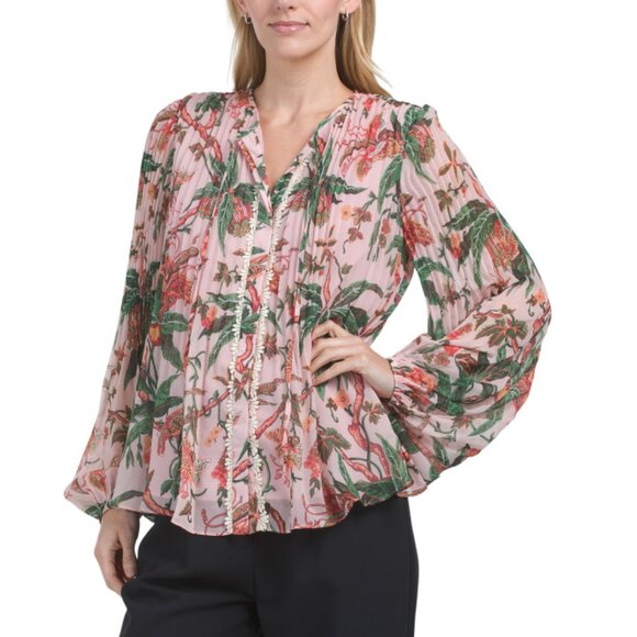 KOBI HALPERIN Peony Helen Printed Blouse - Picture 1 of 2